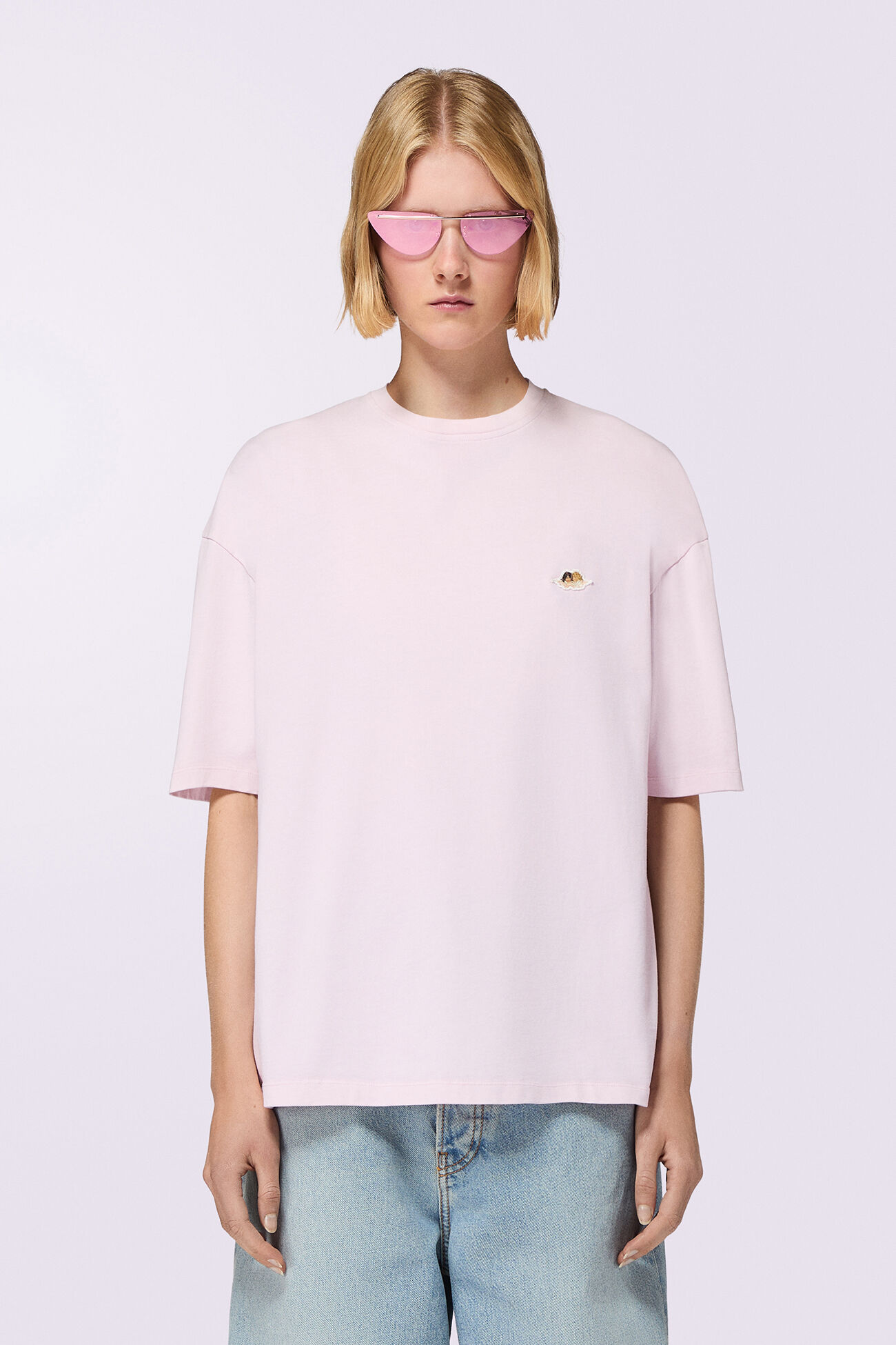 Angels Patch Relaxed T-Shirt Pink